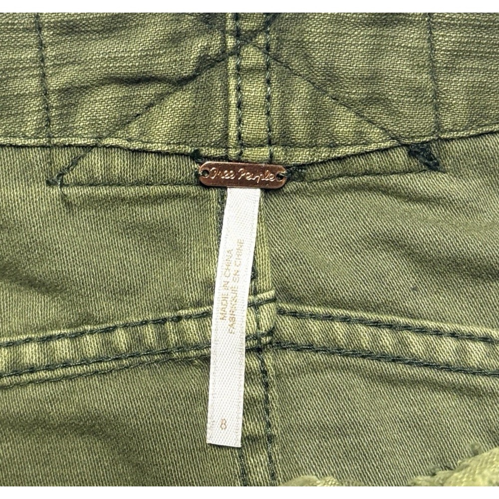 NWT Free People Skirt Utility Army Green Belted Distressed Frayed Cargo Womens 8 - Picture 4 of 10